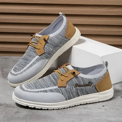 Mocasines de malla elástica ligeros transpirables informales sin cordones para hombre Foto 1 de 4