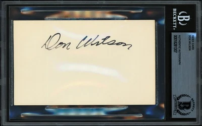 Don Wilson Autographed 3x5 Index Card Houston Astros Beckett BAS #18281307 - Image 1 of 2