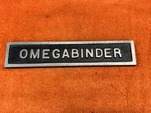 Vintage OMEGABINDER Plaque Badge Ornament Metal Logo Nice Condition #123 - Bild 1 von 15