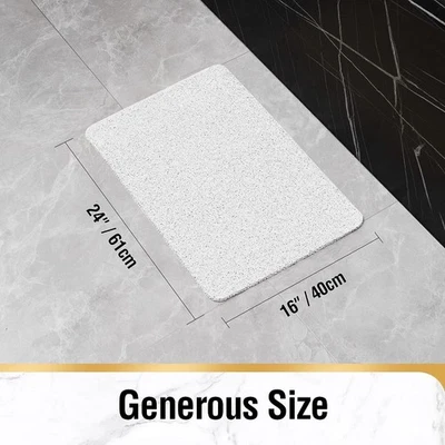 Противоскользящий коврик для ванной 24 дюйма x 16 дюймов коврик для душа быстросохнущий мягкий ПВХ белый* - Изображение 1 из 4