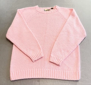 Diane Von Furstenberg Vintage Pink Acrylic Crewneck Sweater 2X Romantic - Picture 1 of 13