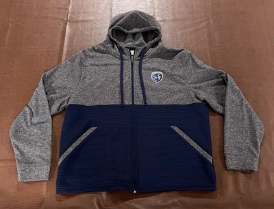 MLS Kansas City Sporting Football Club Full Zip Hoodie Sweatshirt - Size XL - Image 1 of 4