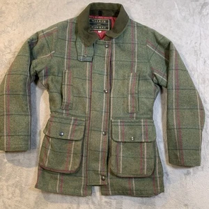 Abrigo Walker & Hawkes Mujer Reino Unido 8 Verde Lana Tweed Cuadros Tiro Caza País - Imagen 1 de 17