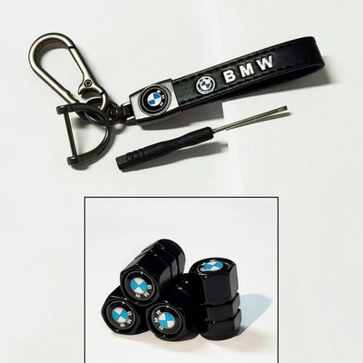 BMW Classic Fashion Leather Keyring bmw Car Hex Tire Air Valve - Image 1 of 4