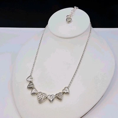 Collar Brighton Corazón Encantado Tejido Retirado Tono Plata Ajustable Foto 1 de 4