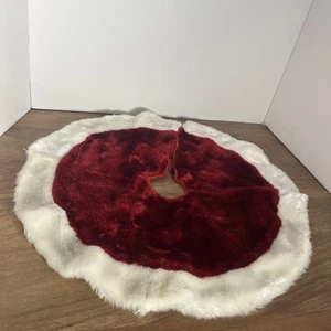 17” Mini Christmas Tree Skirt red White Vintage - Picture 1 of 4