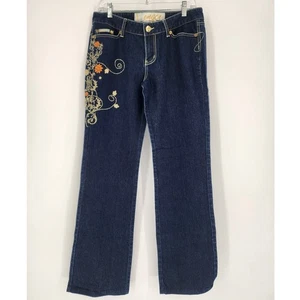 Y2K Enyce Dark Wash Embroidered Denim Jeans Women’s Size 11 - Picture 1 of 14