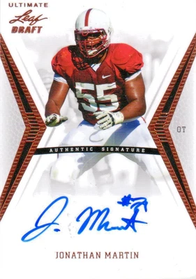 2012 Leaf Ultimate Draft Stanford Cardinal Jonathan Martin Autograph Card - Image 1 of 2