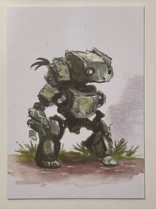 ACEO Print Robot Artist Trading Card ATC Watercolor and Ink - Picture 1 of 3