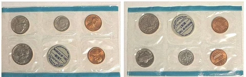 1970 BLUE BANDS MINT SET (BU 1c-5c-10c-25c COINS + TOKEN) INCLUDES 1970-S PENNY! Cover