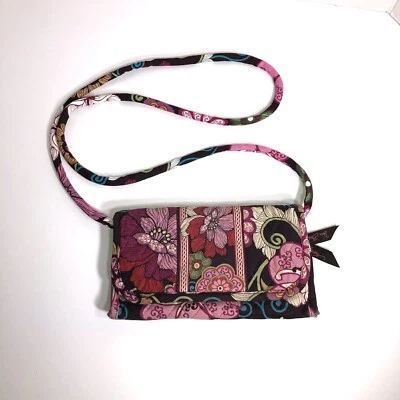 Vera Bradley Tri-Fold Mod Floral Pink Wallet Crossbody Purse Multi Retired - Image 1 of 4