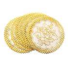  6 Exquisite Gold-tone Flower Dinning Table COASTERS SET B4K59278