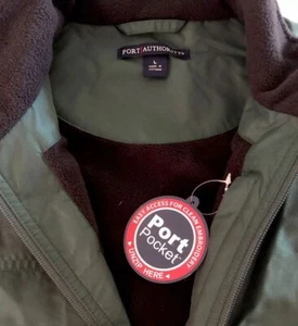 Port Authority Herren grüne Weste Zipper Fleece Line Gr. L isoliert 3 Reißverschlusstaschen - Bild 1 von 7