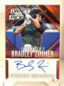 2014 Prizm Perennial Draft Pick Prospect Auto Bradley Zimmer #63/100 Guardians - Picture 1 of 4