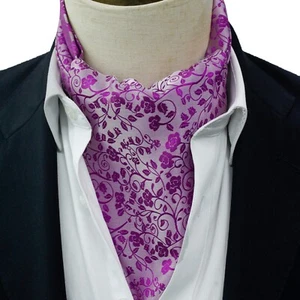 Men New Cravat Ascot Cravat Vintage Scarf Pink Paisley 717 - Picture 1 of 1