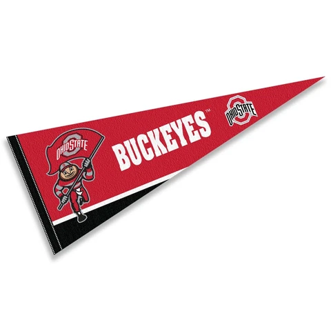 Ohio State University Buckeyes 12 in X 30 in Running Brutus College Pennant Cover