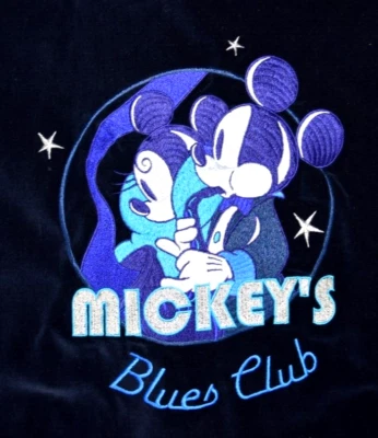 Camisa Chaqueta VintMickey Mouse Terciopelo Talla L Años 90 Bordada Mickey Blues Club Foto 1 de 4