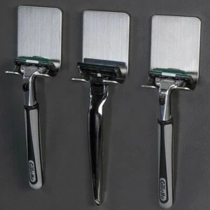 Wall Mounted Stainless Steel Holder Men's Shaver Razor Stand Shelf Rack Adhesiv - Picture 1 of 6