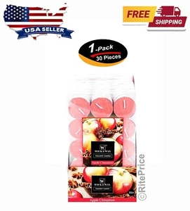 30 PCS (1 Pack) Apple Cinnamon Tealight Candles Highly Scented 2.5hrs Burn Time - Picture 1 of 16