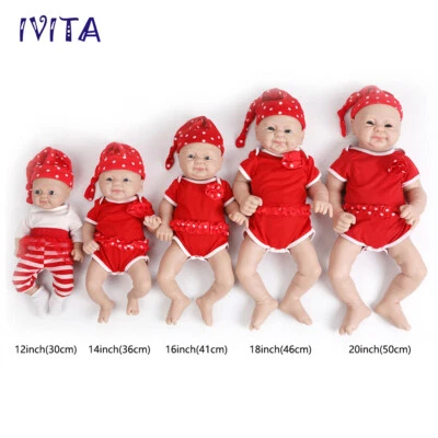 IVITA 14in/18in Full Silicone Reborn Baby Girl Floppy Silicone Newborn Doll - Image 1 of 4