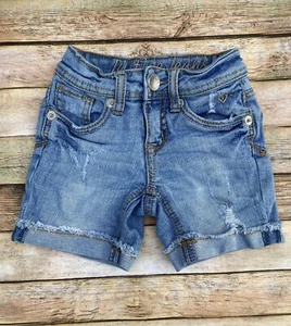Pantalones cortos de jean Justice talla 6R para niñas con puños en dificultades lavado ligero - Imagen 1 de 5