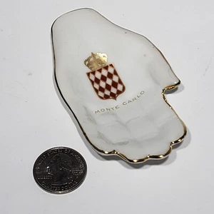 Limoges France Monte Carlo Coat of Arms Hand Palm Shaped Trinket Dish Ashtray - Picture 1 of 8