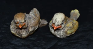 Gorriones pájaros Dipinto A Mano pintados a mano hechos en Italia 2,5 pulgadas - Imagen 1 de 4