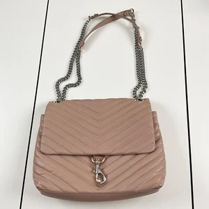 Bolso de hombro o bandolera Rebecca Minkoff Edie acolchado con solapa rubor desnudo - Imagen 1 de 18
