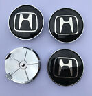 4x HONDA Wheel Centre Cap New Alloy Hub Center Caps 68mm 6.8cm Black / Silver