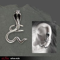 Echt etNox Silver Cobra Ohrklemme Silber Gothic Schmuck - NEU