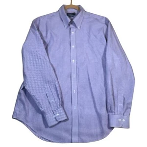 Lauren Ralph Lauren purple white gingham button down shirt 18 36/37 Tall sleeve - Picture 1 of 7