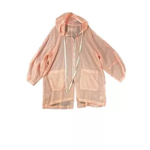 Free People Wild Windbreaker übergroße Hoodie Jacke Koralle Größe Medium Neu ohne Etikett - Bild 1 von 9