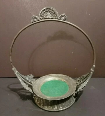 Antiguo soporte de canasta de novia victoriano cuádruple plato de plata Foto 1 de 4