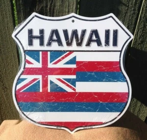 Hawaii State Flag US Highway Sign Novelty Metal 12" x 12" Road - Picture 1 of 1