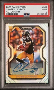 2020 Panini Prizm - Chase Claypool Silver Rookie Autograph Card #392 PSA 9 - Bild 1 von 2