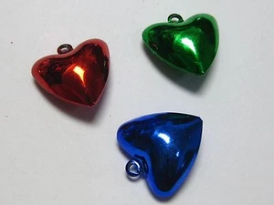 20 Mixed Color Christmas Heart Jingle Bells 20mm for Pet Dog Colllar - Picture 1 of 8