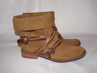 Matisse Prospector 靴子女式 8.5 M 码棕褐色麂皮绒皮革交叉绑带踝 — 第 1/4 张图片