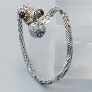 Sterling Silver Chinese Asian Filigree Mesh Dragon Bracelet 24.3g 925 Antique - Picture 1 of 5