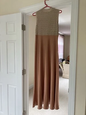 NUEVO CON ETIQUETAS Vestido Anthropologie Twofer Con Suéter Top, Falda Satinada, Color Rosa Foto 1 de 4