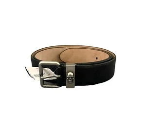 $995 NWT Alexander Mcqueen Black Skull Buckle Print Men's Leather Belt 44(110) - Picture 1 of 4