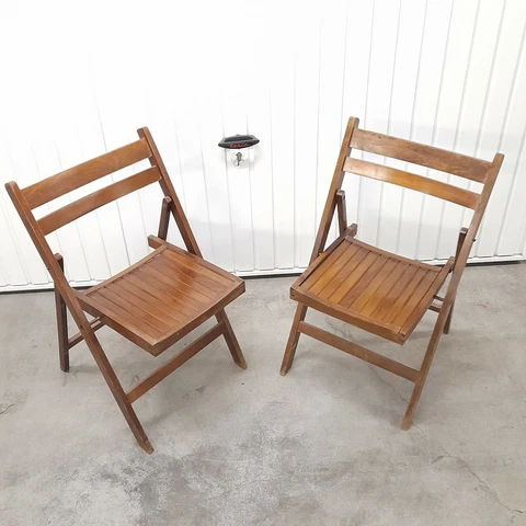 Vintage Retro Folding Chairs Space Age Mid Century Design Wooden Design Cover