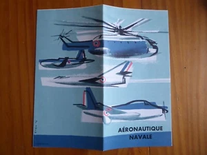 DEPLIANT PUB AERONAUTIQUE NAVALE MARINE NATIONALE SUPER ETENDARD ALIZE FRELON - Picture 1 of 4
