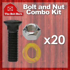 (20) 5/8-11x2 Grado 8 Cabeza de cúpula Tornillos de hoja de arado 5/8-11 Tuercas y arandelas de bloqueo hexagonales 5/8-11 - Imagen 1 de 3