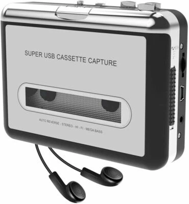 DIGITNOW! Cassette Player-Cassette Tape to MP3 CD Converter- Powered by Battery or USB