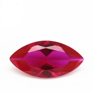 Synthetic Ruby Marquise Fine Cut AAA Loose Gemstone For Assorted Jewelry - Picture 1 of 8