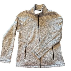 Exertek Black And Gray Womens Large Zip Up Cozy Soft Workout Jacket - Picture 1 of 7