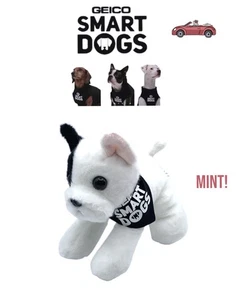 Geico Smart Dogs Boston Terrier Dog Advertising Plush 2019 HTF - Mint ! - Picture 1 of 4