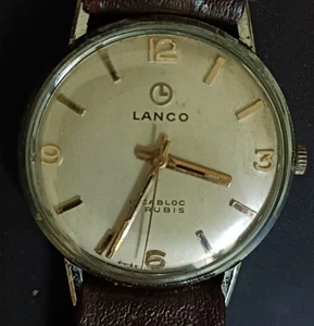 OROLOGIO LANCO INCABLOC 17 RUBIS - Funzionante - Foto 1 di 5