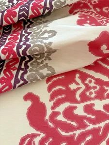 MATTHEW WILLIAMSON "PROVIDENCIA" Rose/Plum Damask embroid-silk bl-$660-54.5"x42" - Picture 1 of 14