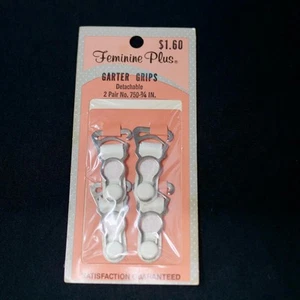 New Old Stock Vintage Feminine Plus Strumpfhalter Griffe abnehmbar 2 Paar NOS versiegelt - Bild 1 von 3